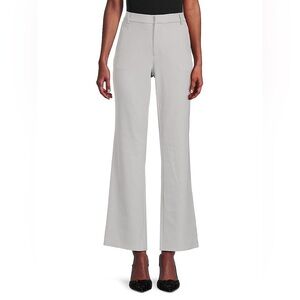 NWT Area Stars | Women’s Sz L Light Grey Liz Crepe Work Career Business Pants